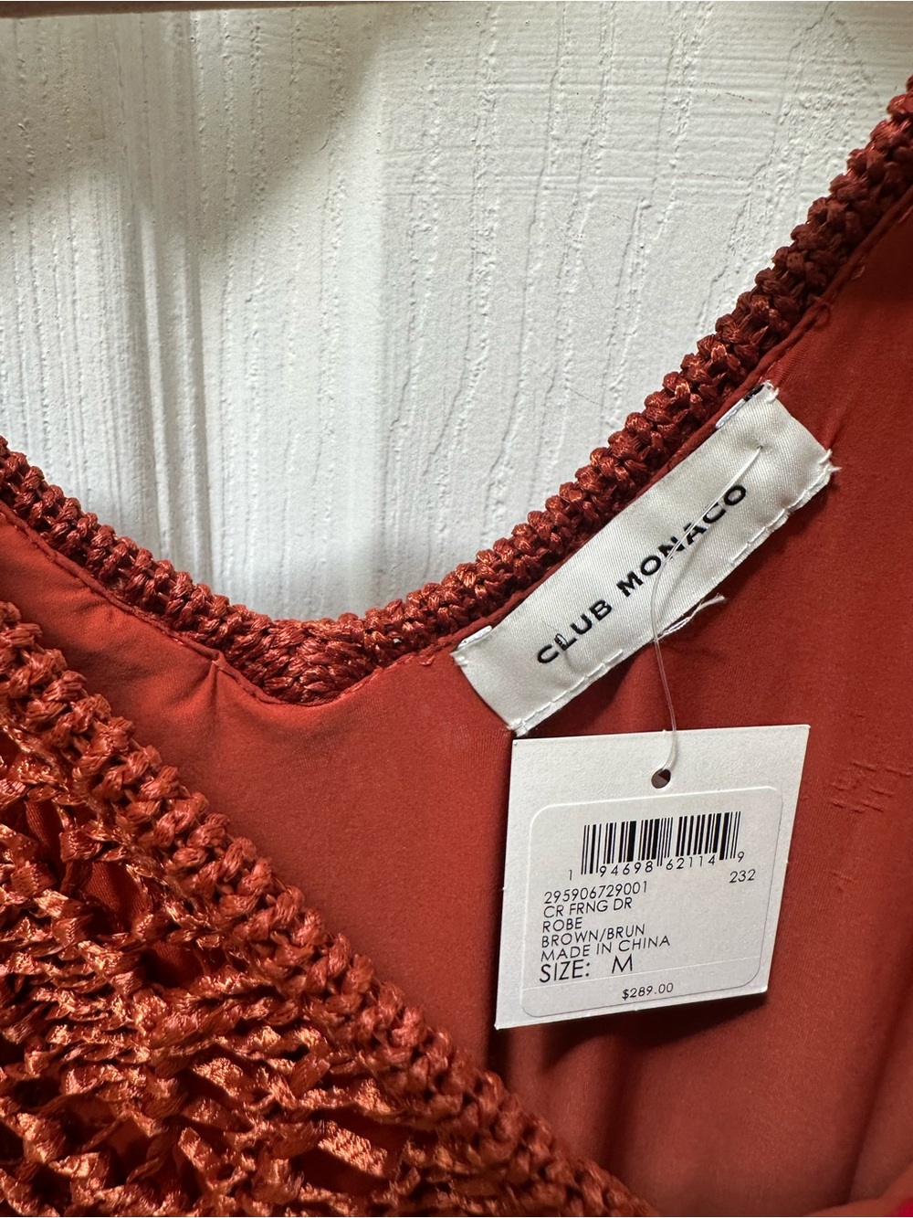 Club Monaco Orange Crochet Fringe Maxi Dress m medium - Picture 5 of 6